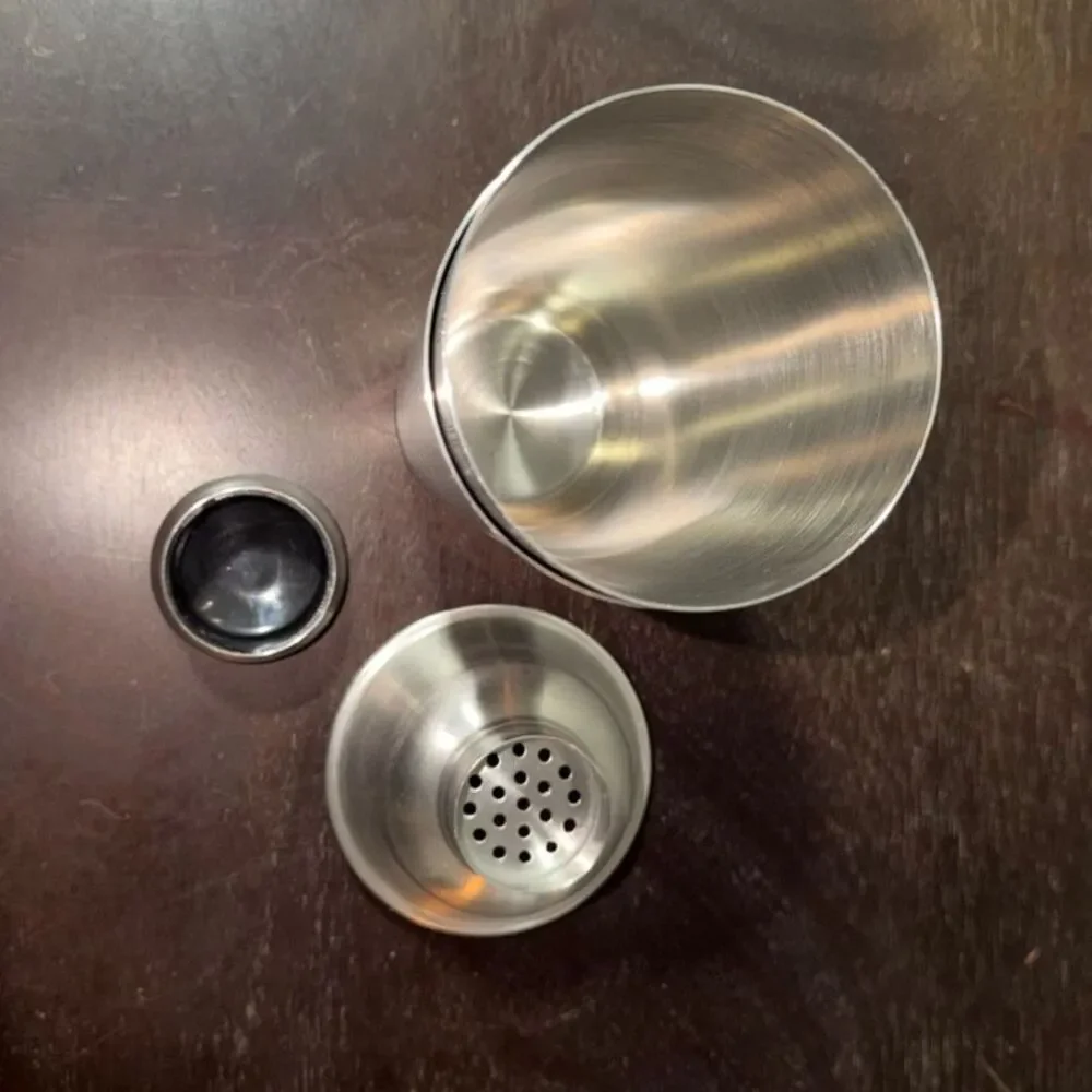 OGGI Dial A Drink Cocktail Shaker -Brushed Stainless Steel, w/ Strainer, 34 oz